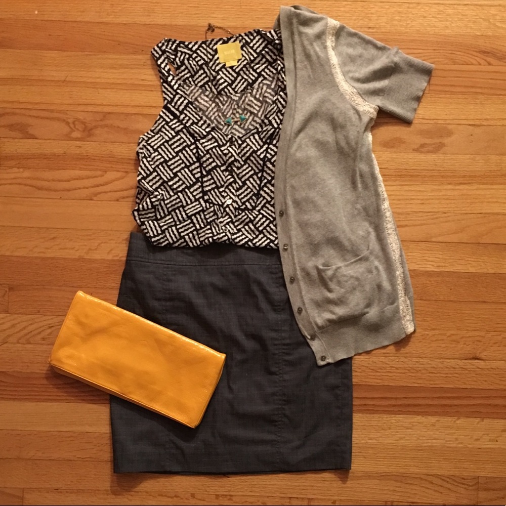 Calvin Klein denim colored pencil skirt